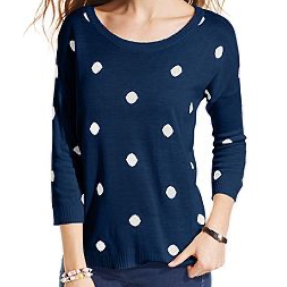 Navy Polka Dot Sweater - Picture 1 of 2